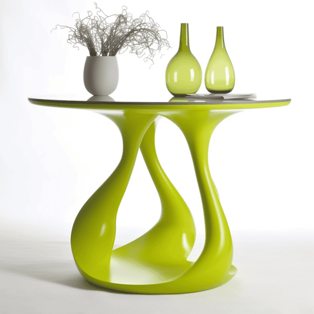 Table design en bioplastique vert citron