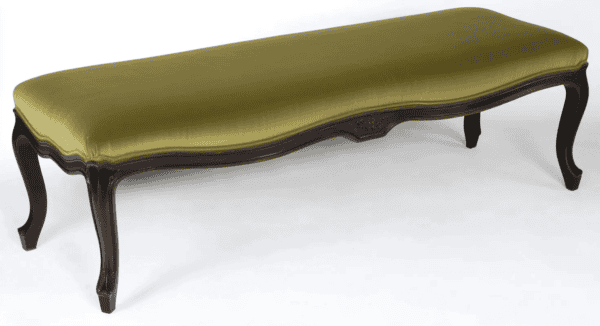 Louis XV stijl bank olijfgroen fluweel en hout