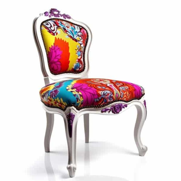 Chaise Louis XV modernisée multicolore