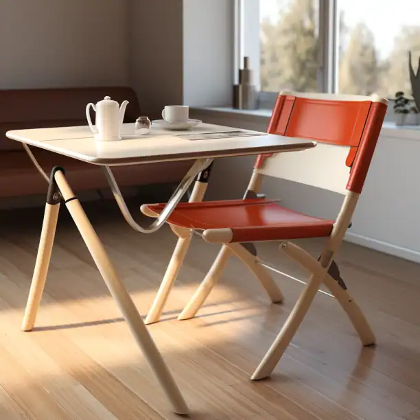 Chaise pliable et table pliante