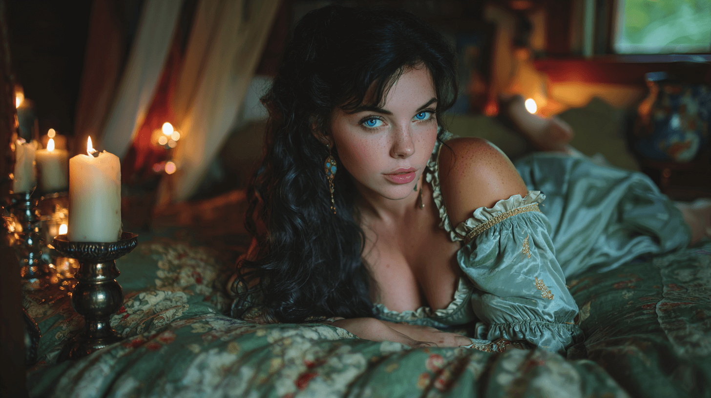 Belle femme allongee