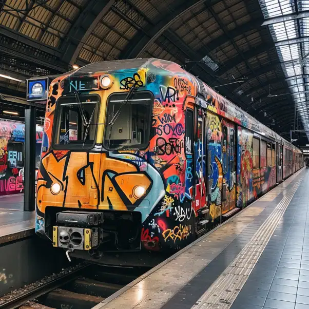 Street art sur un train