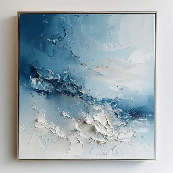 Tableau abstrait cadre dore