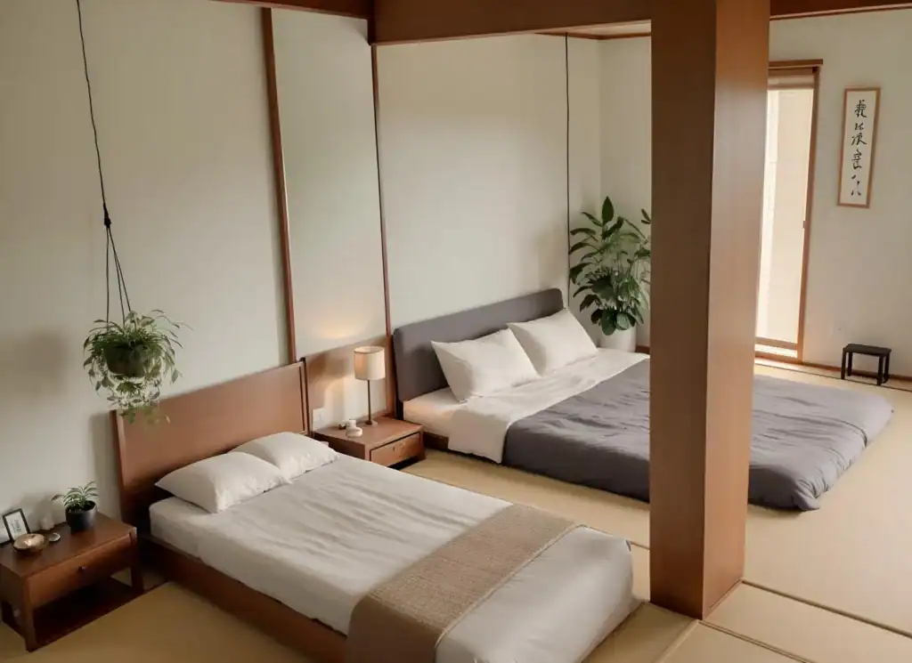 Chambre en style japonais zen