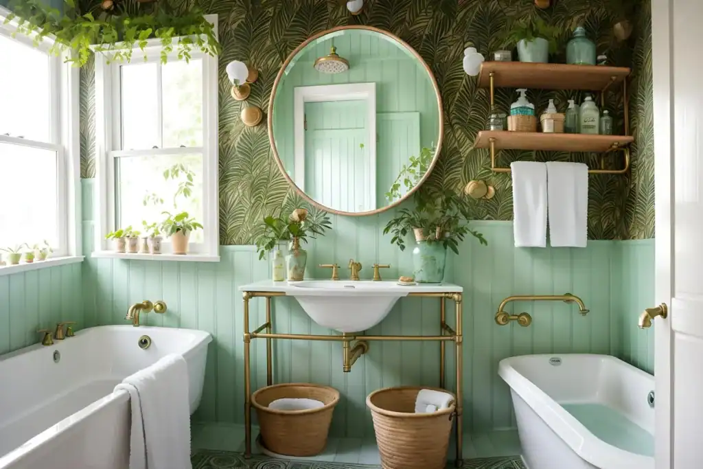 Salle de bain bohême
