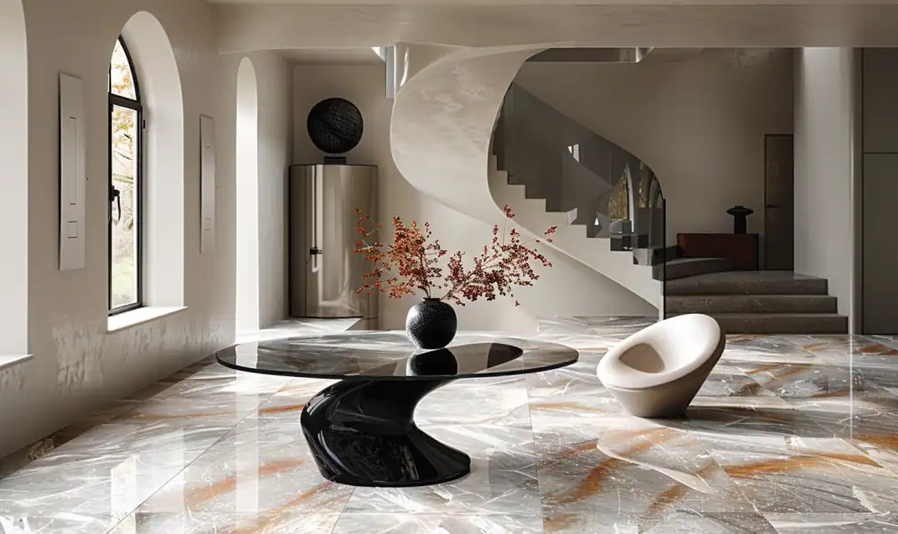 Salon marbre avec table design Salon marbre avec table design