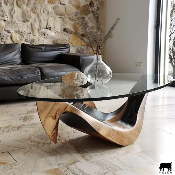 Table basse design en verre
