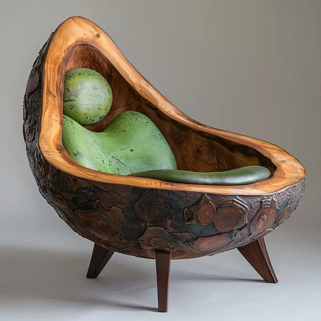 Chaise en forme d'avocat IA