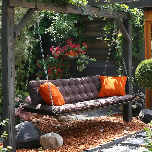 Balancelle de jardin couleur taupe