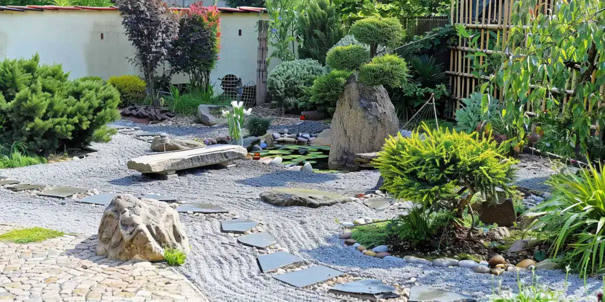 Jardin de pierres zen japonais