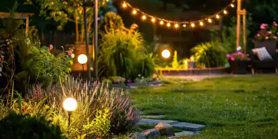 Jardin illumine lampes et guirlandes solaires