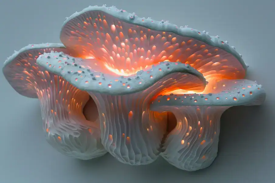 Lampe murale champignon bleu pale