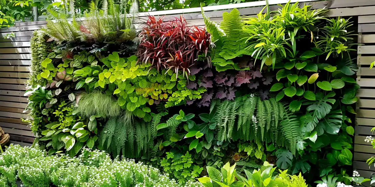 Mur vegetal dans un jardin