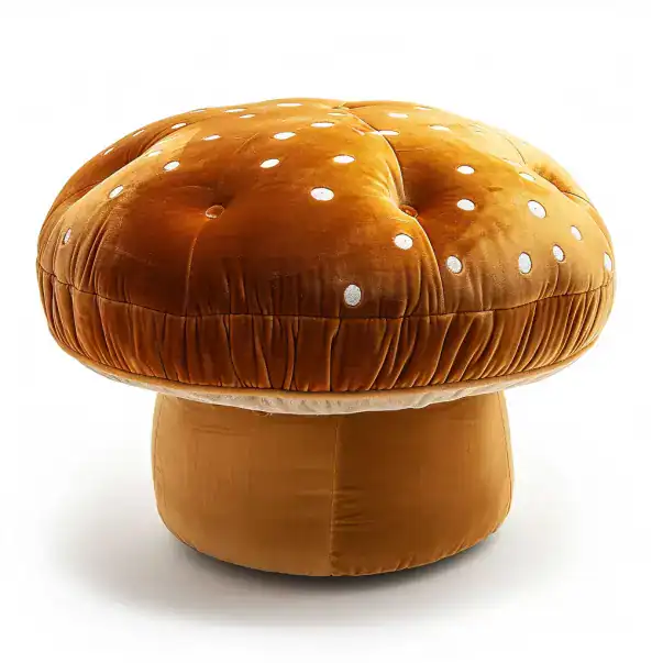 Pouf en forme de bolet ou cepe brun