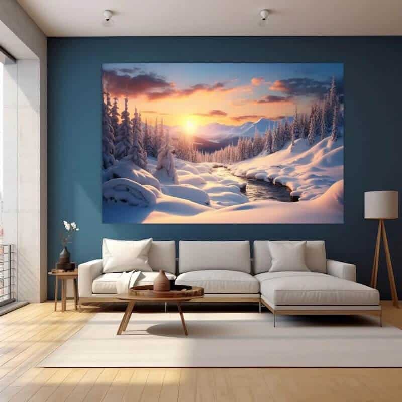 Tableau montagne enneigee