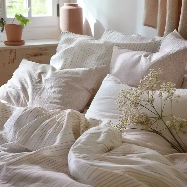 drap et taies doreiller en modal blanc