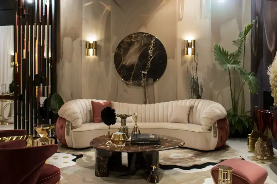 Décoration d'intérieur en marbre et velours