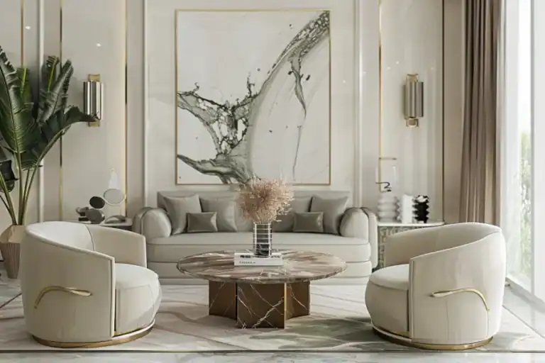 Décoration d'intérieur - salon moderne blanc