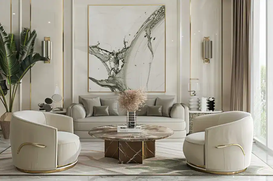 Décoration d'intérieur - salon moderne blanc