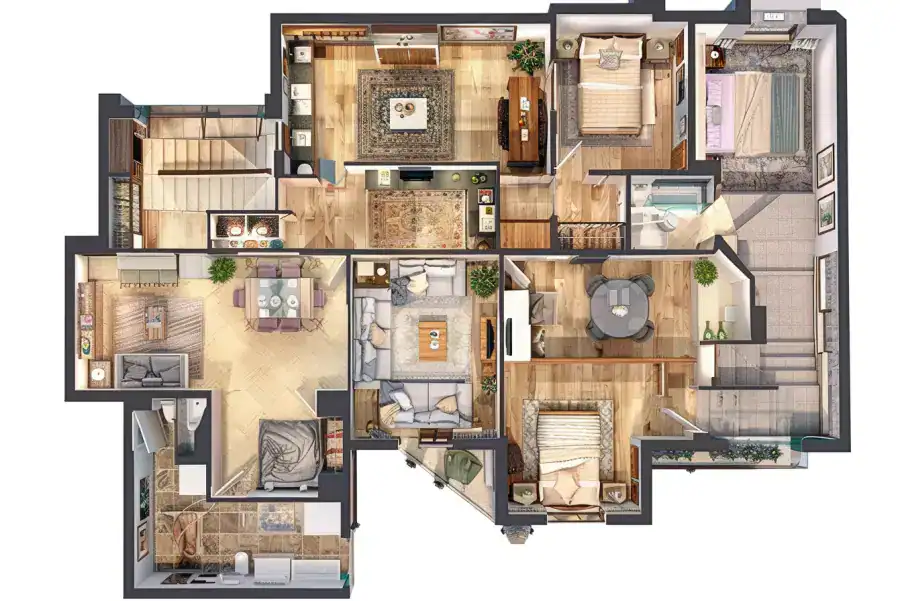 Design d'intérieur - plan des surfaces des pièces