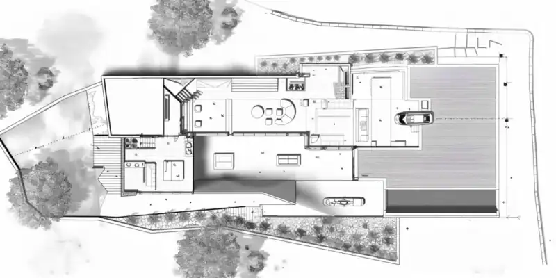 Plan architectural aérien