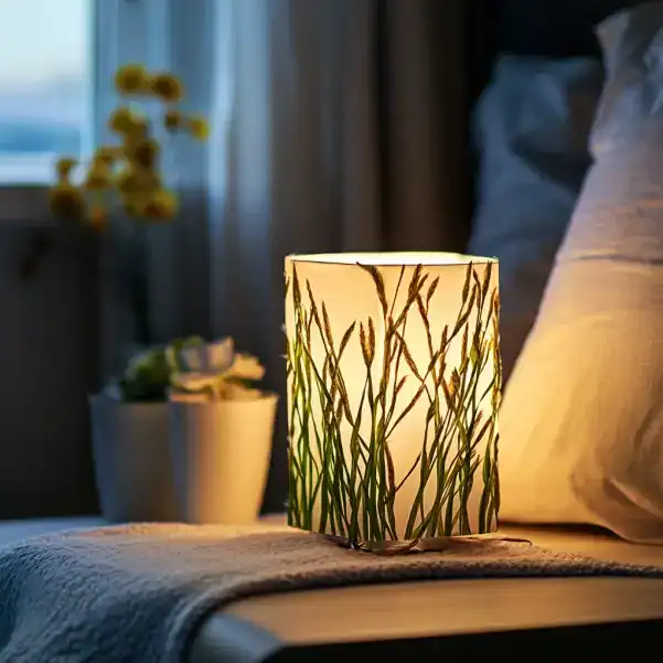 Abat-jour décoré avec des herbes sèches