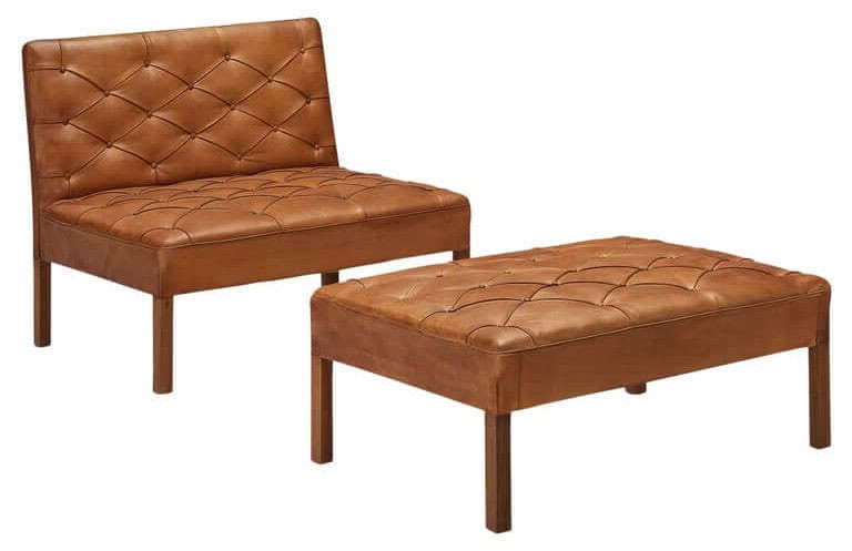 Fauteuil et pouf - Kaare Klint - Rud Rasmussen