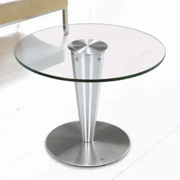 Guéridon design en aluminium et verre