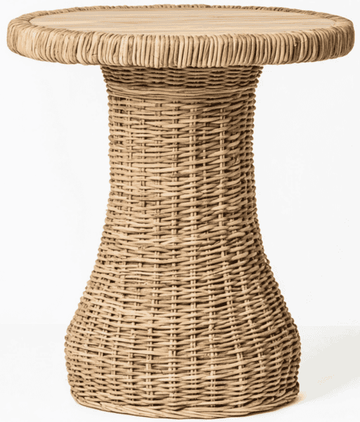 Guéridon écolo en osier tressé