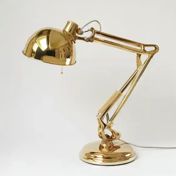 Lampe de bureau articulée peinte en peinture dorée brillante