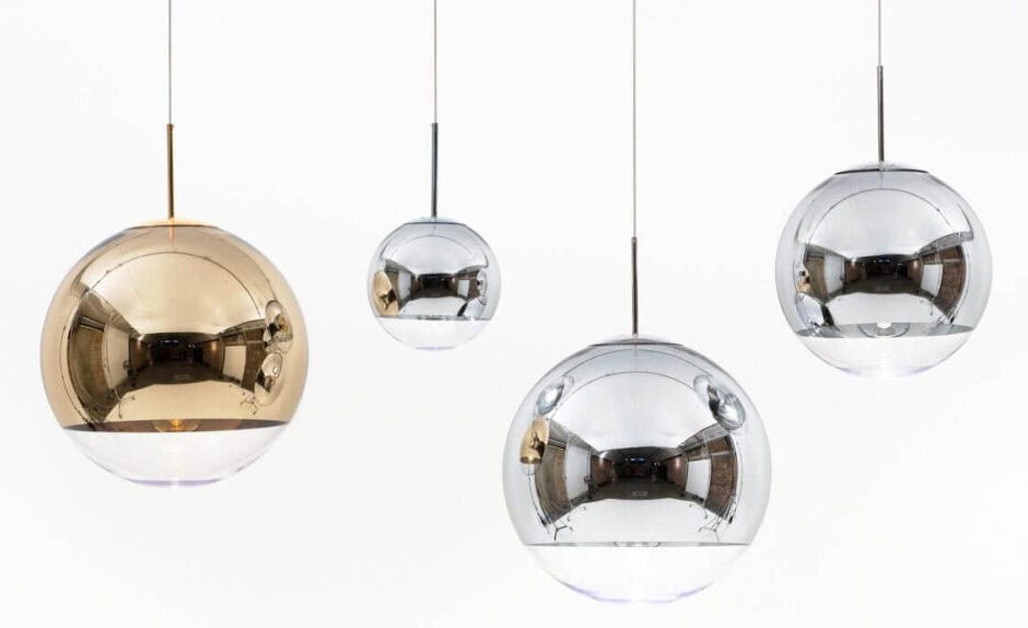Tom Dixon - Lampe Mirror Ball argent et or