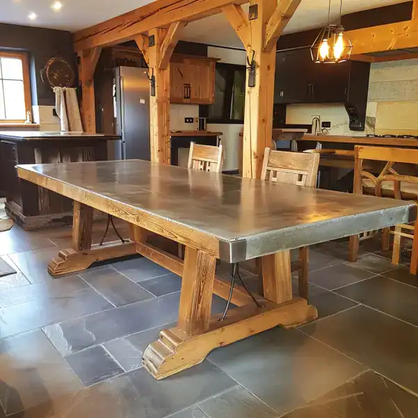 Table en béton style rustique