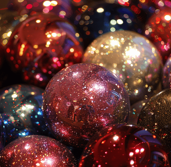 Boules de Noël en plastique de différentes couleurs