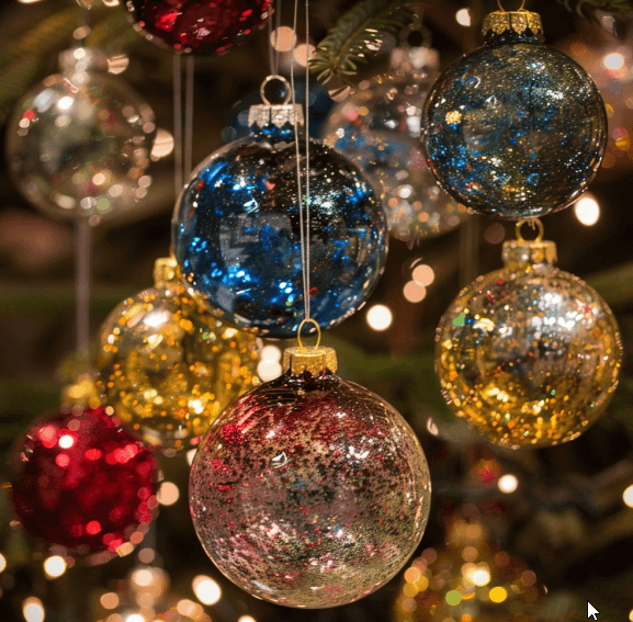 Boules de Noël en verre soufflé