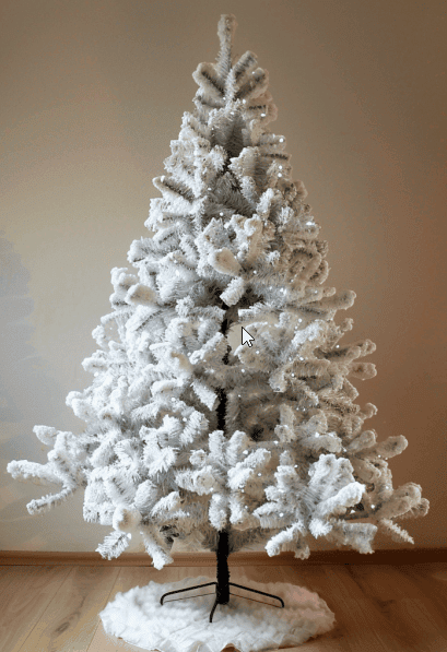Sapin de noel en plastique blanc effet neige