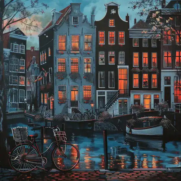 Affiche déco - scène de rue à Amsterdam