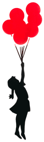 Banksy pochoir fille ballons