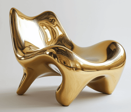 Fauteuil design effet doré