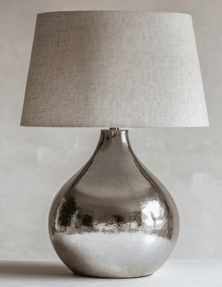 Pied de lampe en étain