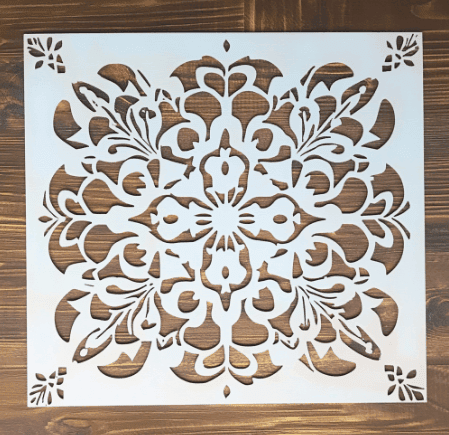 Pochoir motif floral