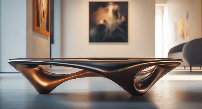 Table basse design en bronze