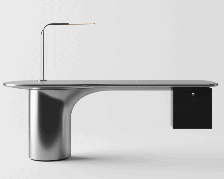 Bureau design en aluminium monopied