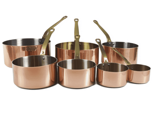 batterie de casseroles en cuivre