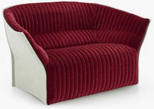 Canapé Moel bordeaux et blanc - Inga Sempé - Ligne Roset