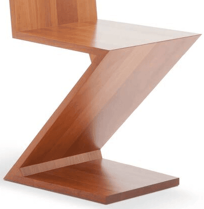 Chaise Zig Zag bois detail Gerrit Rietveld