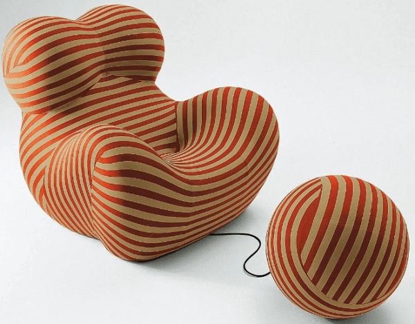 Fauteuil et pouf Up rayés - Gaetano Pesce