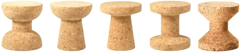 Tabourets Cork Family de Jasper Morrison