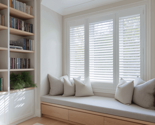 Volets persiennes blancs