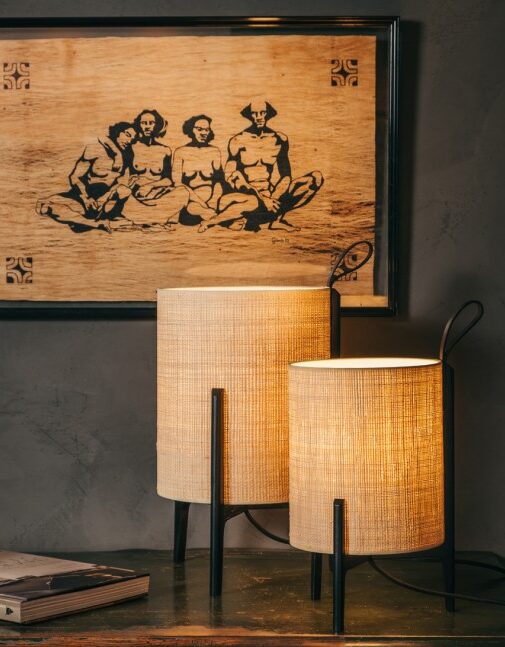 Lampe à poser en tissu